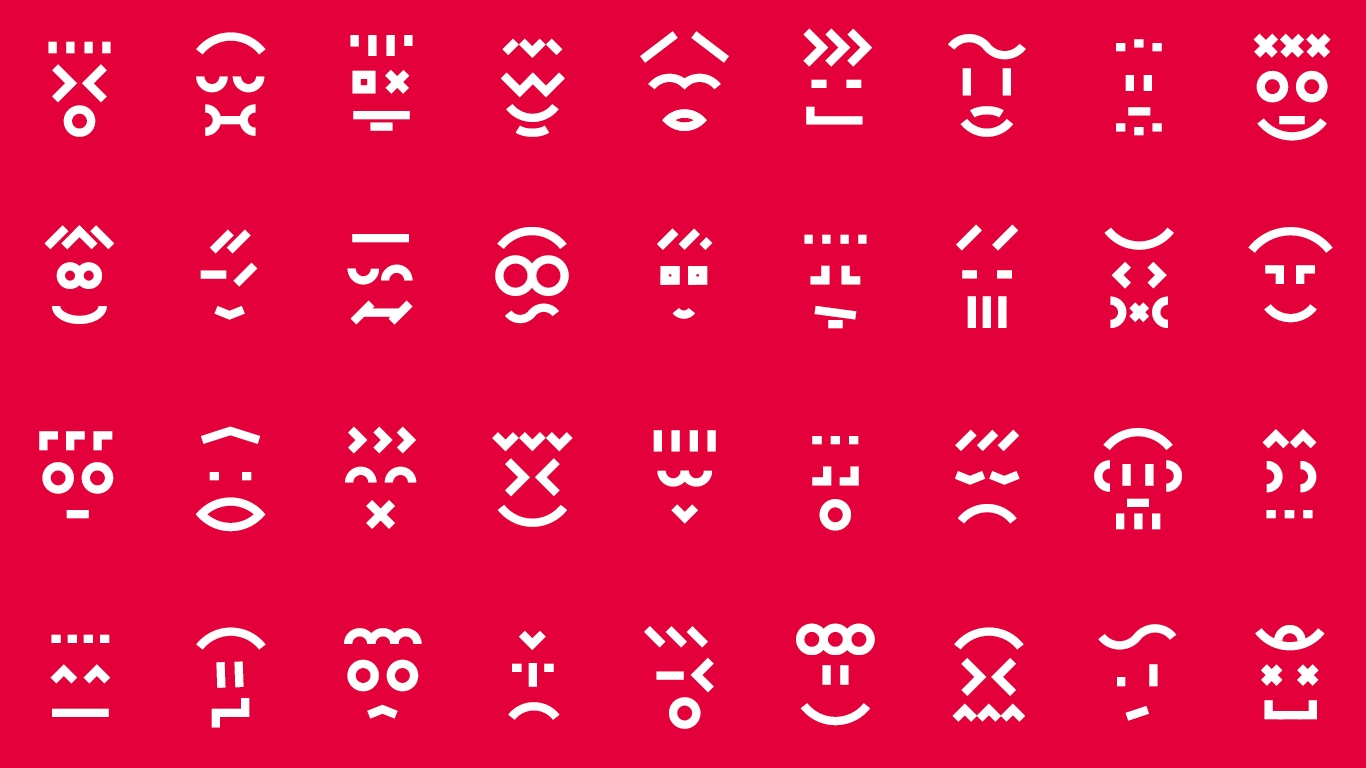 "sarja rytmikkäitä hymiöitä, joista jokainen voi löytää itsensä ja jotka muuttuvat tarpeiden mukaan – aivan kuten maailmankarjalaisuuskin,” Räsänen kertoo.